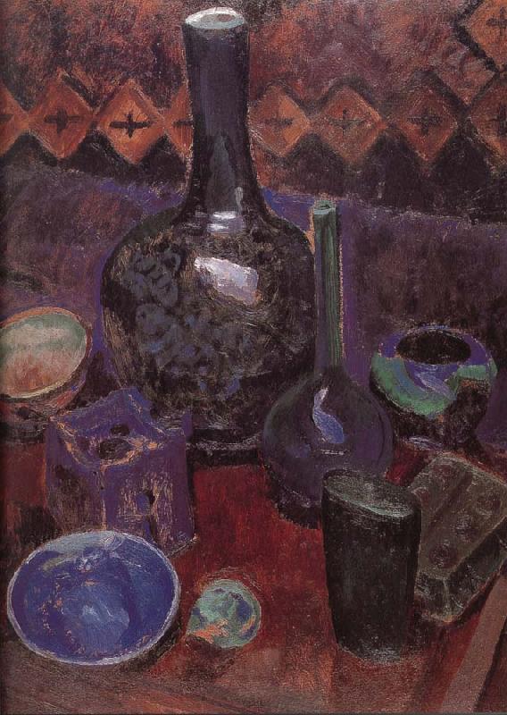 Delaunay, Robert Still life bottle and object France oil painting art